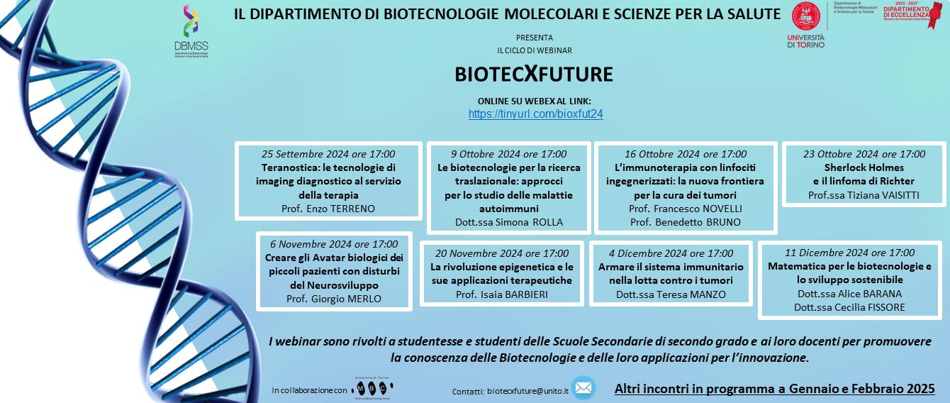 A settembre riparte il ciclo di webinar BiotecXfuture|Incontri in programma